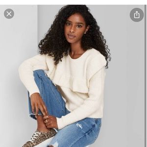 Wild Fable Crewneck Ruffle Pullover Sweater